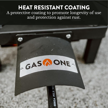 GasOne High-Pressure Propane Burner with Heat Shield & Guard for Outdoor Cooking