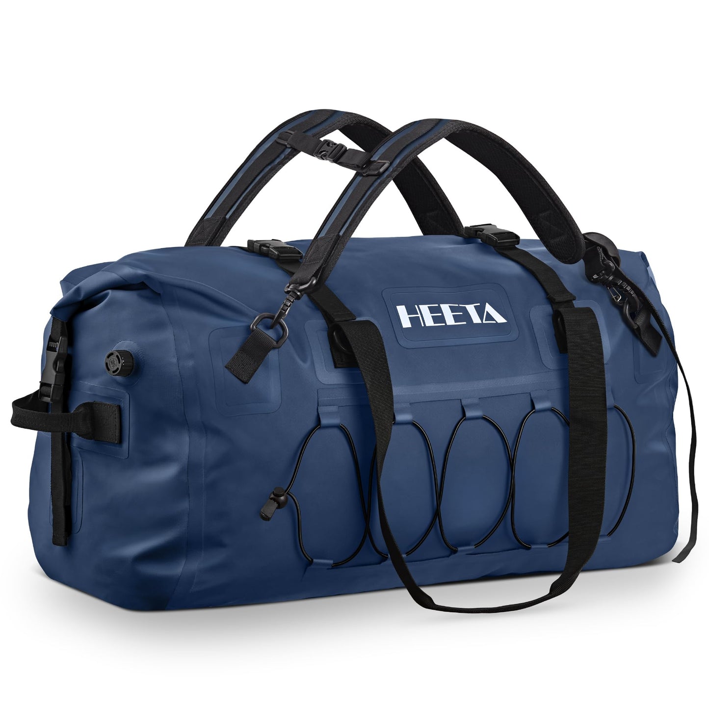 HEETA Waterproof Duffel Bag Motorcycle Dry Bag Backpack, 60L/80L Extra Large Rolltop Travel Duffle Bags with Straps & Handles for Kayaking Rafting Boating Canoeing Camping Gym Beach Cruise Ship