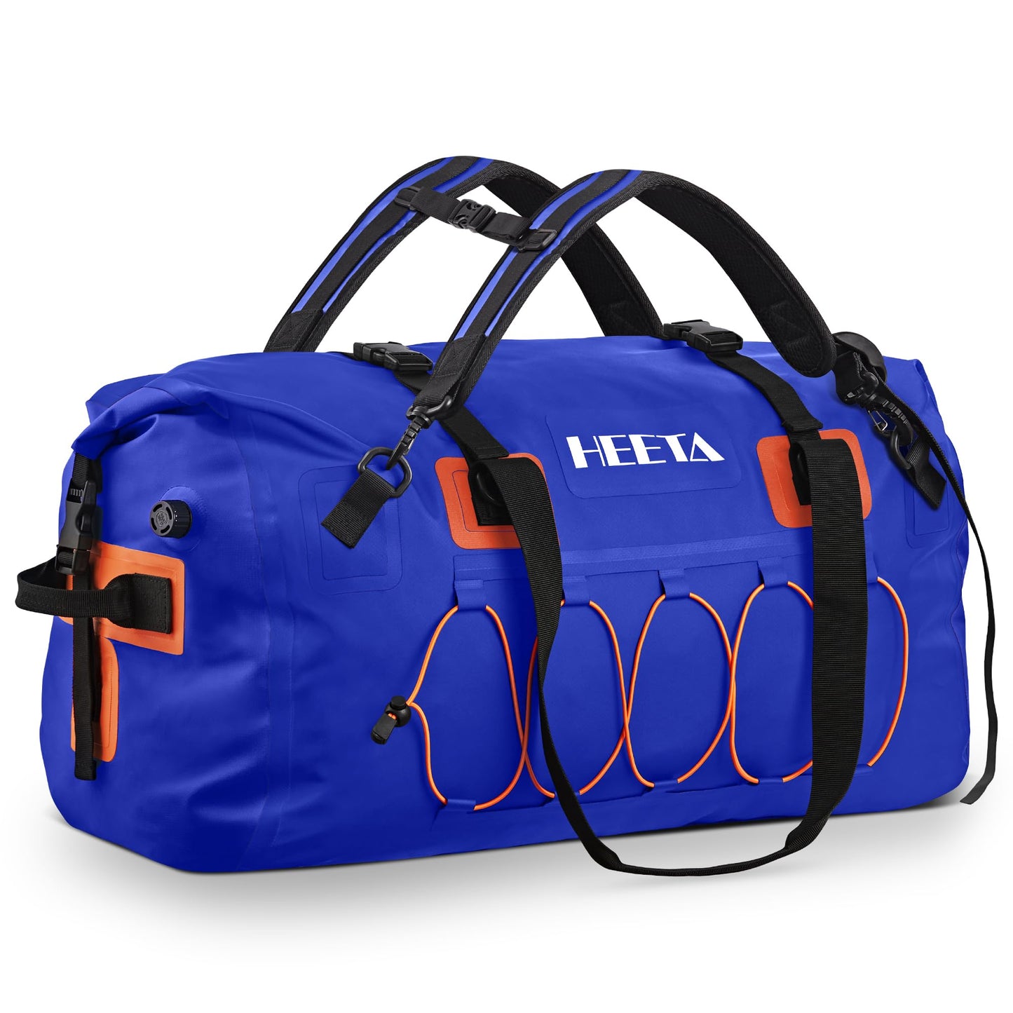 HEETA Waterproof Duffel Bag Motorcycle Dry Bag Backpack, 60L/80L Extra Large Rolltop Travel Duffle Bags with Straps & Handles for Kayaking Rafting Boating Canoeing Camping Gym Beach Cruise Ship