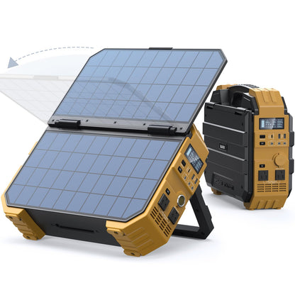 BLAVOR 1600W Solar Generator, 1024Wh Power Station with Built-In 40W Panel