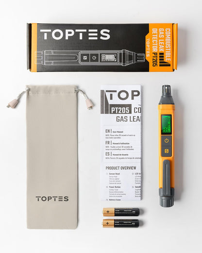 PT199 Natural Gas Leak Detector with Audible/Visual Alarm, Methane & Propane, Orange