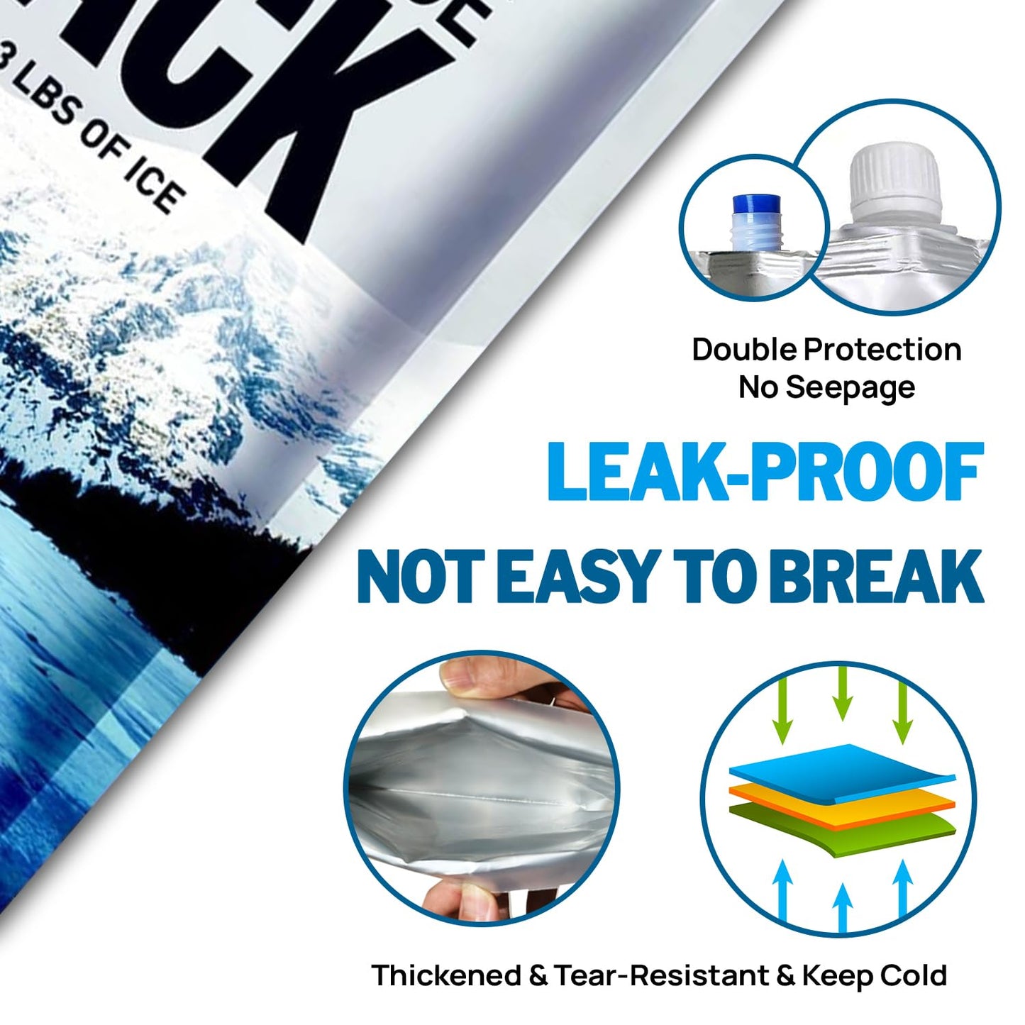 Reusable Ice Packs for Coolers Long Lasting Gel Freezer Packs for Lunch Bags Cooler Backpack Lunch Box for Camping & Picnics (9.8"x9.8"x4P)