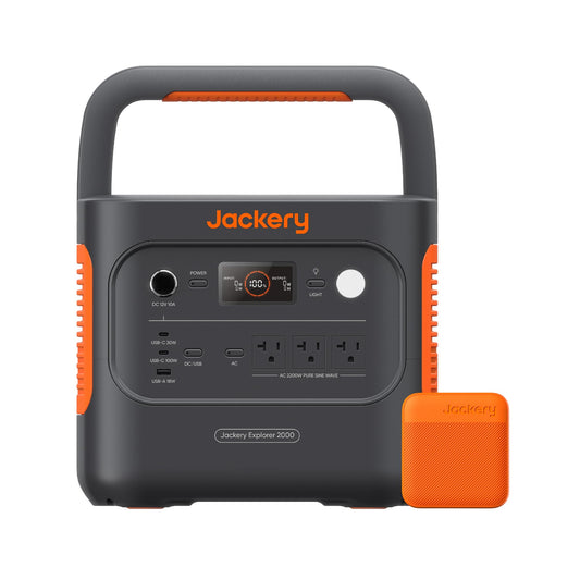 Jackery Explorer 2000 v2 Portable Power Station, 2042Wh LiFePO4 Home Backup Battery, 2200W Solar Generator, USB-C PD 100W Fast Charging for Emergencies, Power Outages, Camping(Solar Panel Optional)