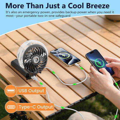 HandFan 5200mAh Rechargeable Handheld Misting Fan, Portable Mister, Royal Blue