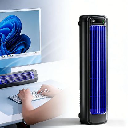 2026 New Summer Cooling Ace Portable Air conditioner, Upgrade Cooling Fan with 3 Speeds & LED Touch Screen, USB Charging Tower Fan for Bedroom Office Home (Grey)