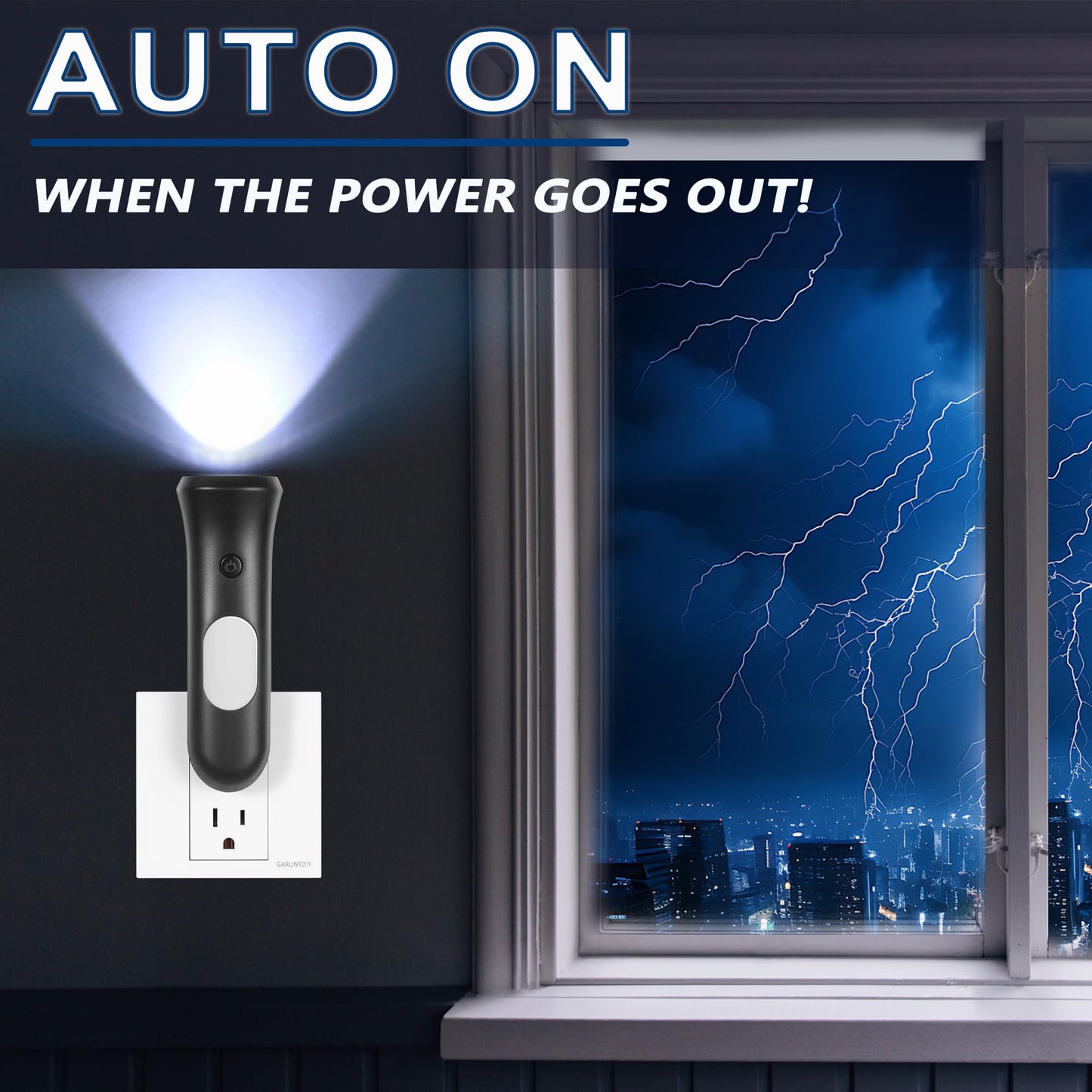 ROSSEX 4 in 1 Emergency Lights for Home Power Failure, 3 Pcs Rechargeable LED Flashlight Plug in Wall, Automatic Turn-On Power Outage Night Light Flashlight for Hurricane Preparedness Items