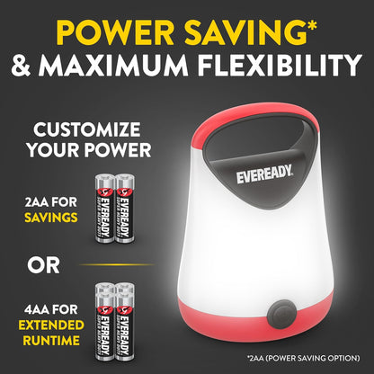 Eveready LED Camping Lantern X-250, 2-Pack, Water-Resistant, 100-Hour Runtime