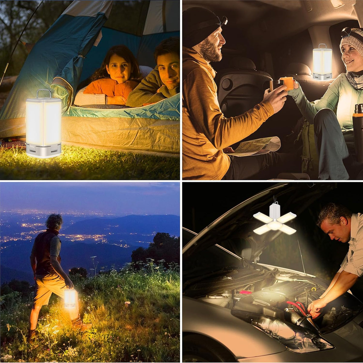 Blukar 116-LED Rechargeable Camping Lantern, Warm Gray