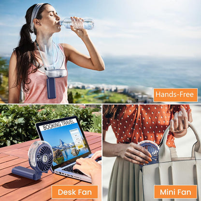 HandFan 5200mAh Rechargeable Handheld Misting Fan, Portable Mister, Royal Blue