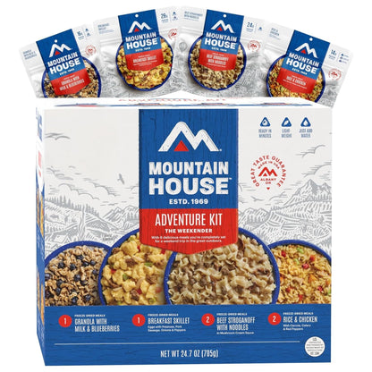 Mountain House Emergency Meal Assortment Kits, Freeze-Dried Survival Food Kit for Disaster Preparedness & Long-Term Storage, 30-Year Shelf Life