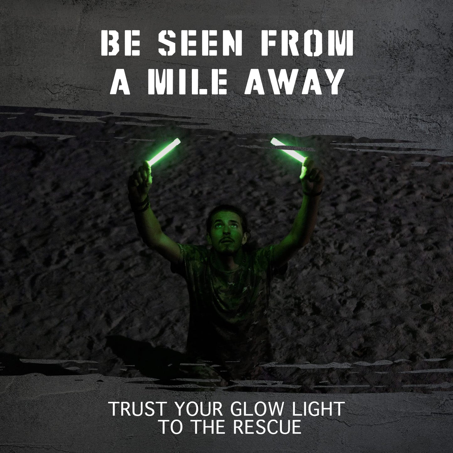 Emergency Glow Sticks with 12 Hours Duration, Individually Wrapped Industrial Grade Glowsticks for Survival Gear, Camping Lights, Power Outages and Military Use