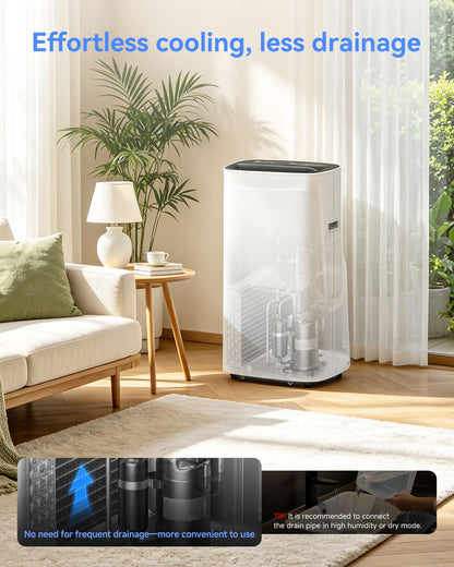 Portable Air Conditioner, 3-in-1 8500 BTU AC Unit with Fan & Dehumidifier – Quiet Cooling for Bedroom, Home Office up to 450 sq.ft, Includes Complete Window Mount Kit