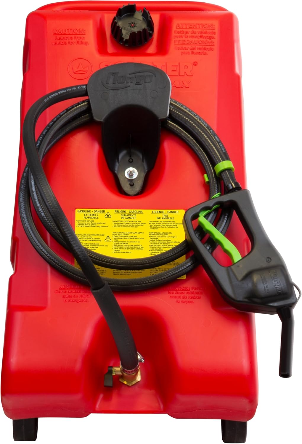 Scepter Duramax Flo ’N Go 14 Gallon Gas Caddy, 53 Liter Fuel Tank, Red