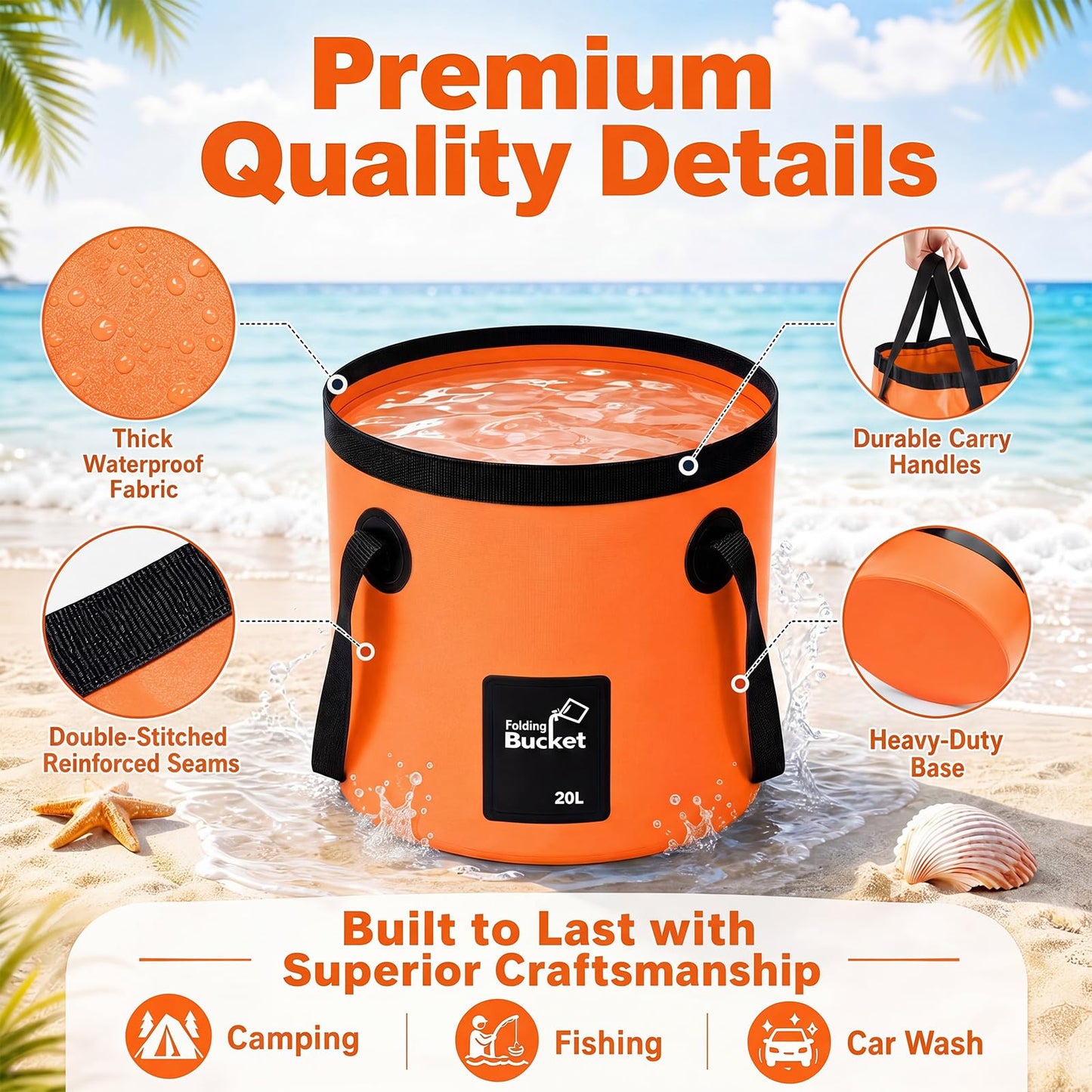 3 Gallon 4 Pack Collapsible Bucket, Foldable Water Bucket with Handles, Portable Camping Buckets for Fishing, Hiking, Cleaning, Outdoor & Travel Use (Multicolor)