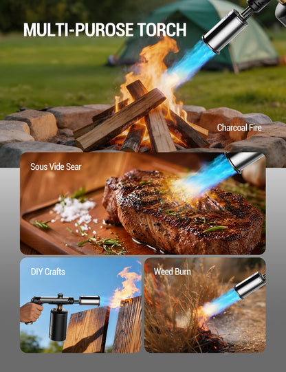 ThermoMaven Propane Torch Gun, One-Touch Max Fire Flame Thrower, Silver