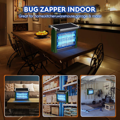 Solar Bug Zapper 4500V, Waterproof Mosquito Zapper Fly Traps Outdoor Patio