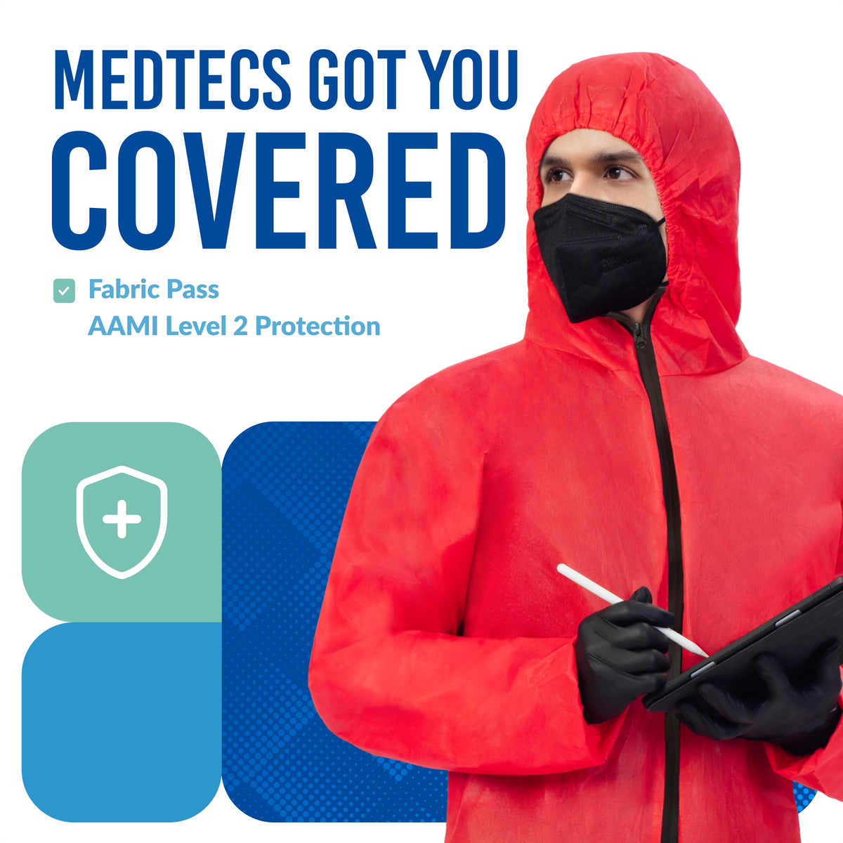Medtecs Disposable Coverall Suits, Medical Protective PPE, 6 Sizes
