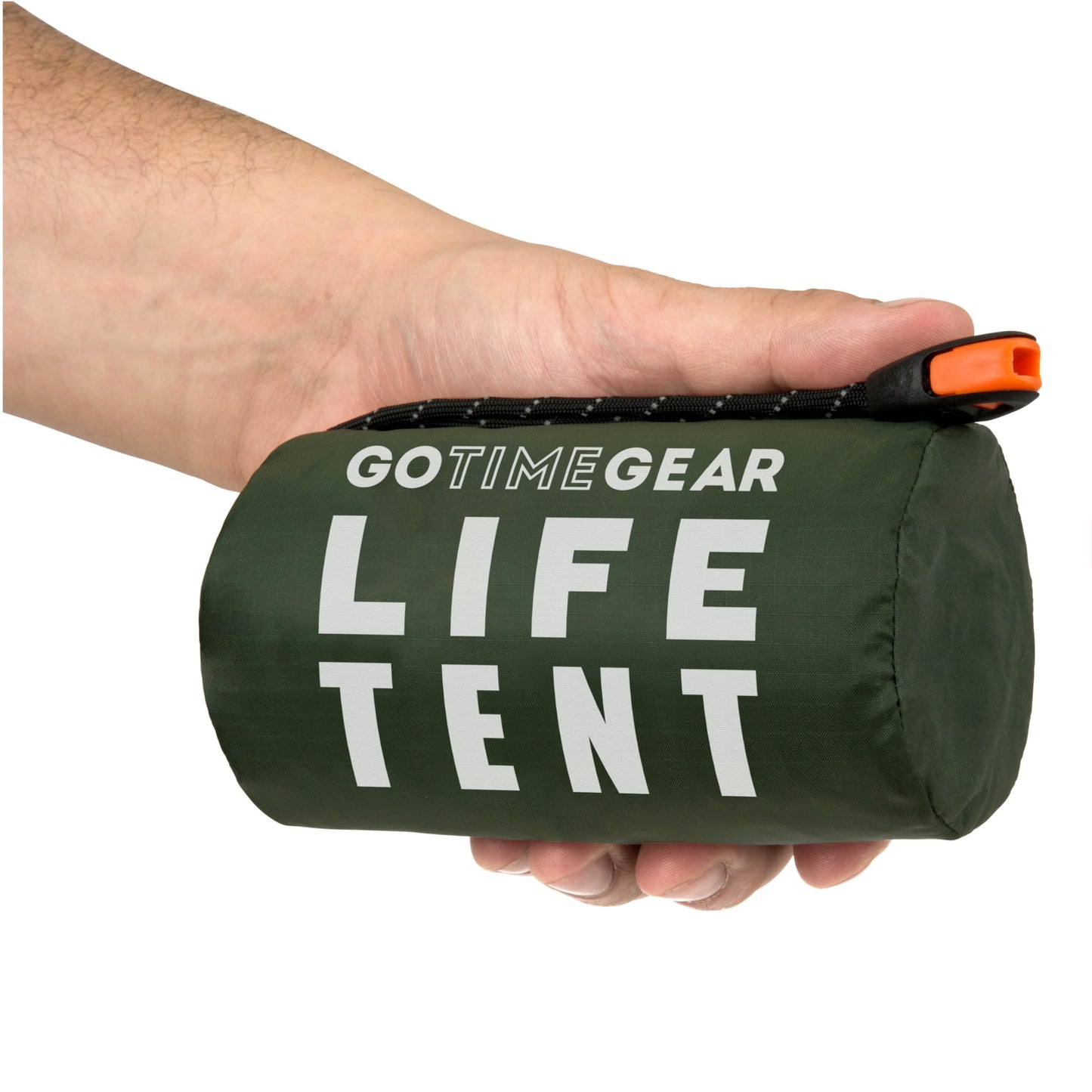 Go Time Gear Survival Life Tent • 2 Person Mylar Emergency Shelter Tube Tent + Paracord • All-Weather Protection for Camping, Hiking, & Survival Kits • Includes Emergency Whistle
