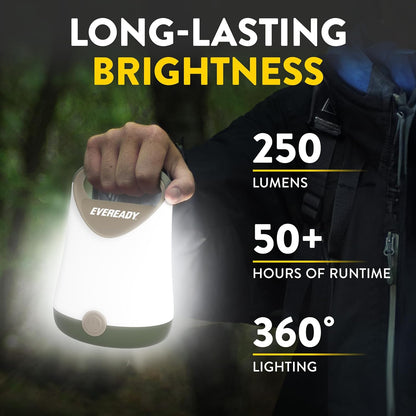 Eveready LED Camping Lantern X-250, 2-Pack, Water-Resistant, 100-Hour Runtime