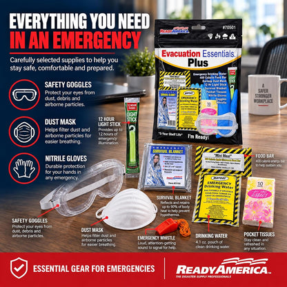 QuakeHold! 70501 1-Person Disaster Evacuation Essentials Plus Kit