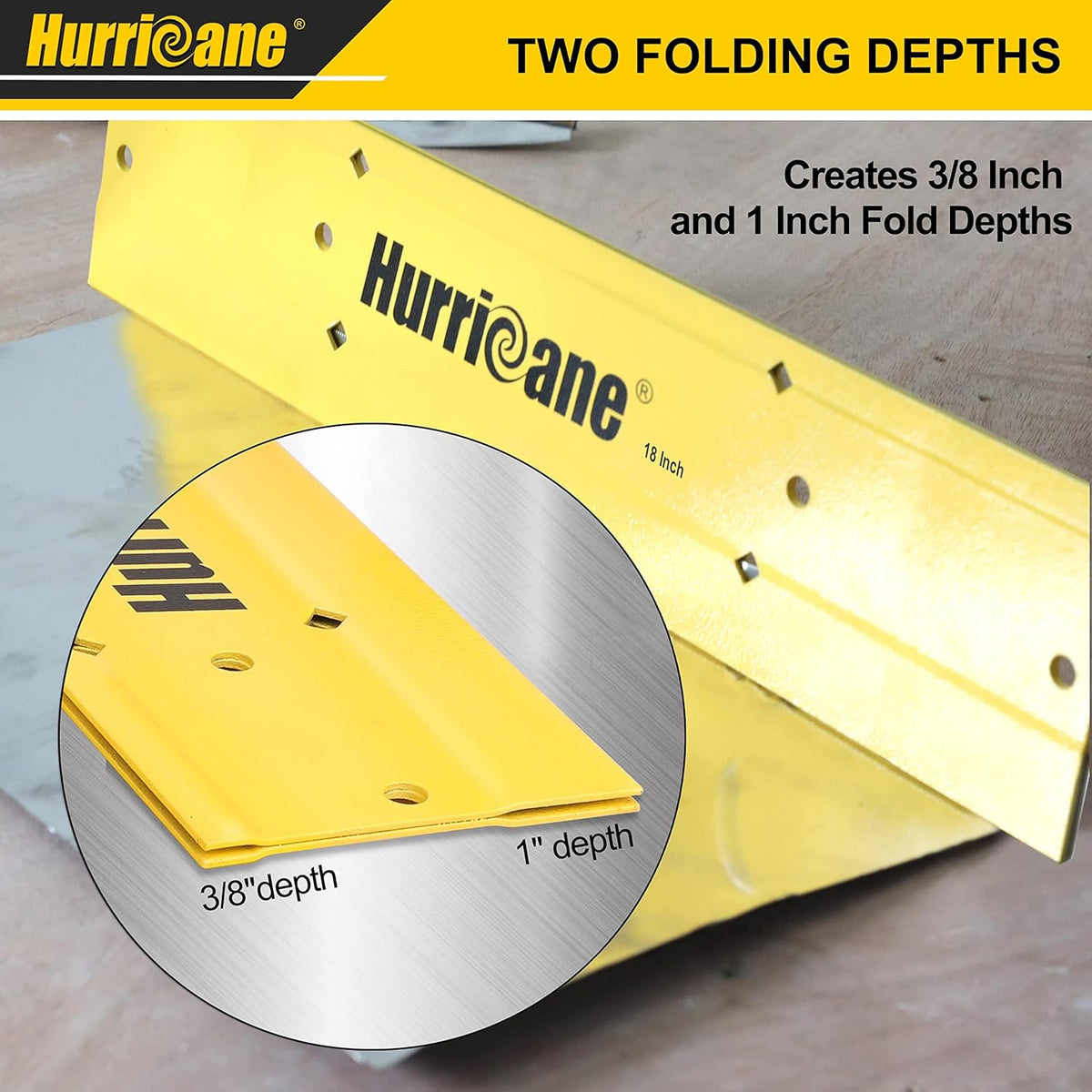 HURRICANE 18-Inch Sheet-Metal Folding Tool, HVAC Metal Seamer with 3/8- & 1-Inch Folds