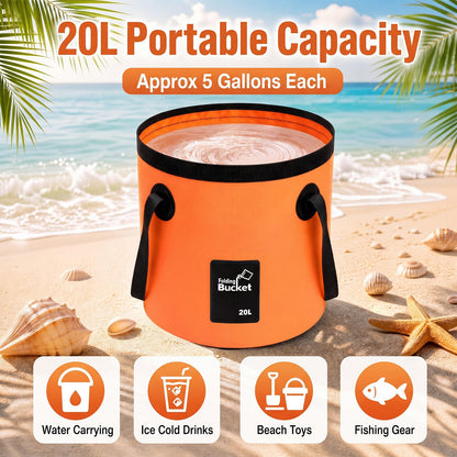 3 Gallon 4 Pack Collapsible Bucket, Foldable Water Bucket with Handles, Portable Camping Buckets for Fishing, Hiking, Cleaning, Outdoor & Travel Use (Multicolor)