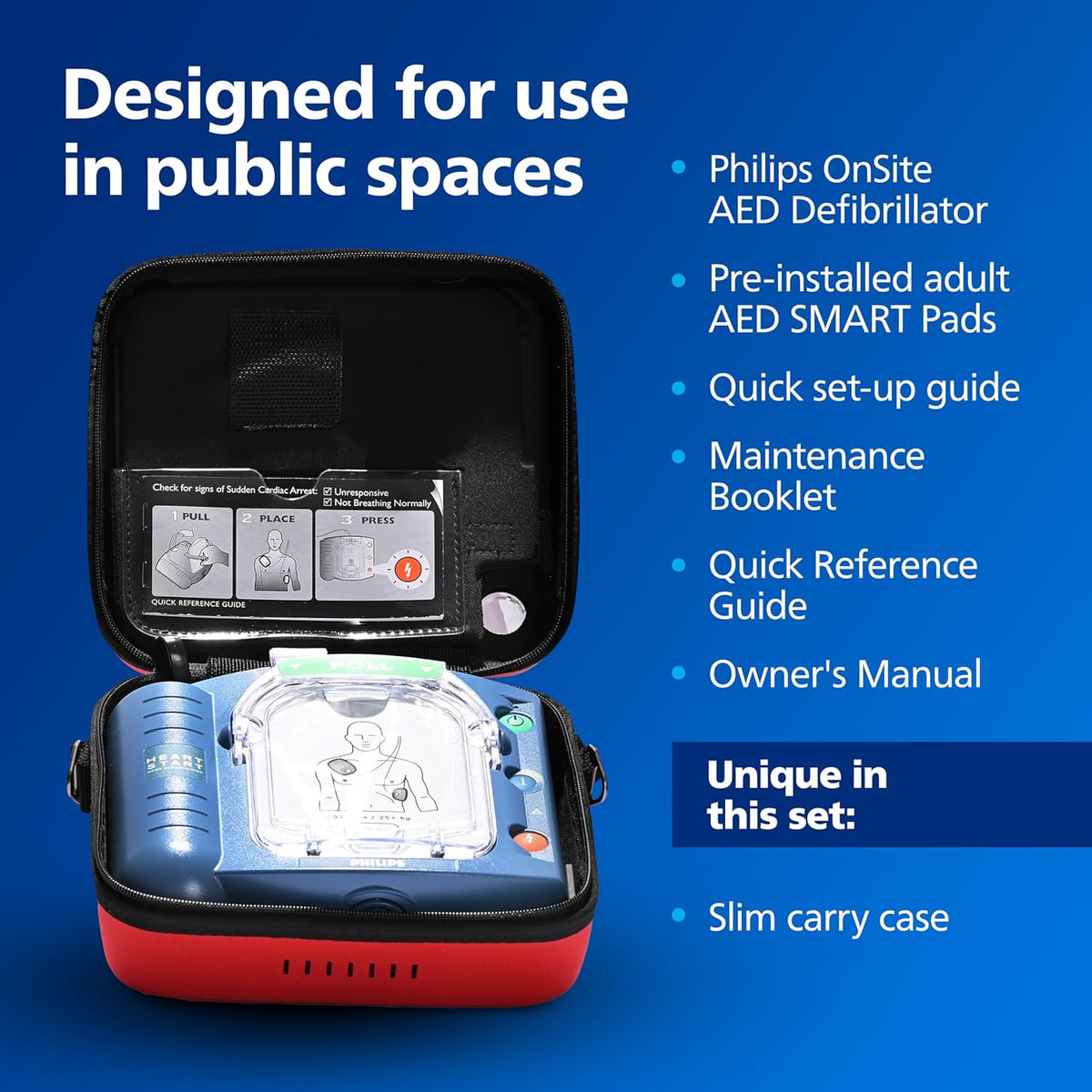 Philips HeartStart OnSite AED Defibrillator, Slim Carry Case M5066A-C02
