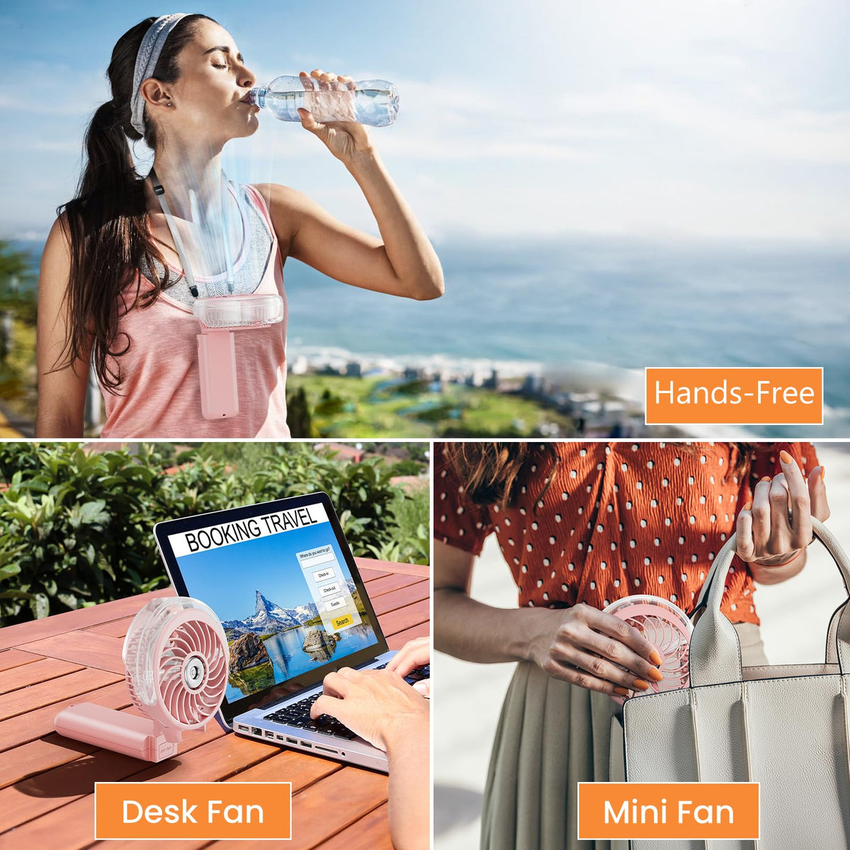 HandFan 5200mAh Rechargeable Handheld Misting Fan, Portable Mister, Royal Blue