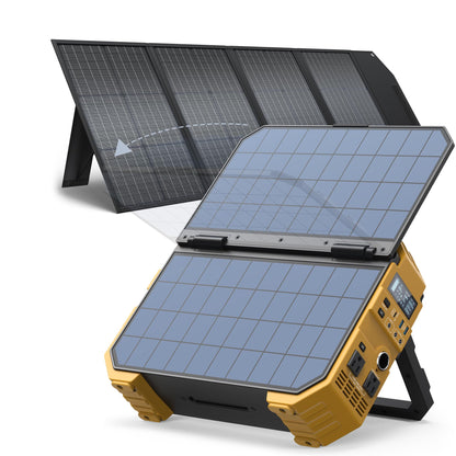 BLAVOR 1600W Solar Generator, 1024Wh Power Station with Built-In 40W Panel