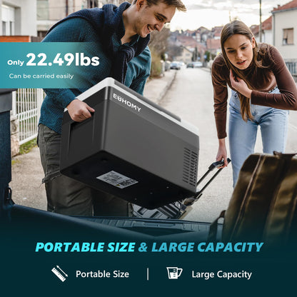 EUHOMY 12 Volt Refrigerator, 19QT(18L) Compressor Electric Cooler APP Control, Car Fridge -4℉~68℉, Portable Refrigerator 12/24V DC 100-240V AC, Portable Freezer for Camping, Travel, Boat