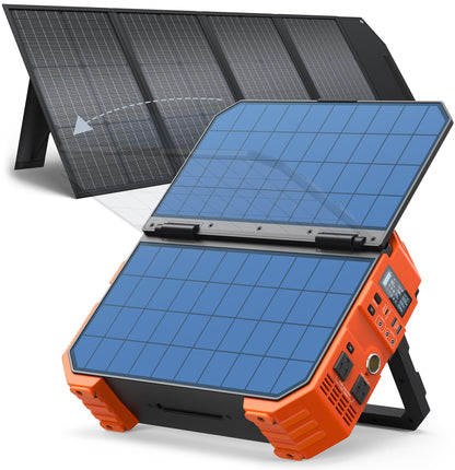 BLAVOR 1600W Solar Generator, 1024Wh Power Station with Built-In 40W Panel