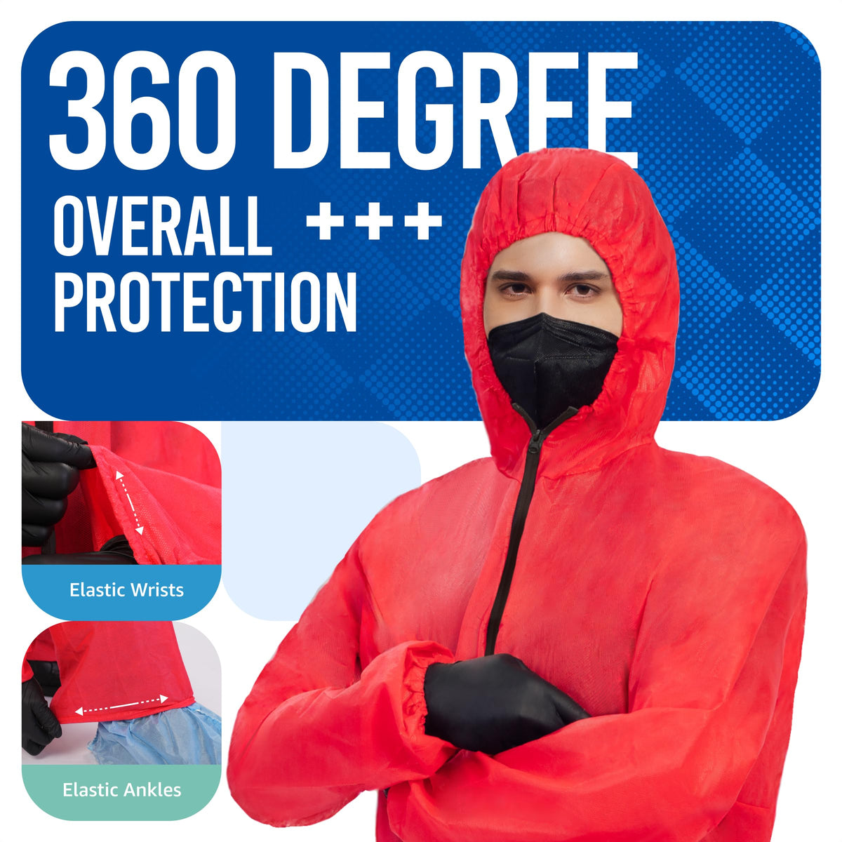 Medtecs Disposable Coverall Suits, Medical Protective PPE, 6 Sizes