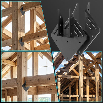 10 PCS Heavy Duty Black Hurricane Ties for Rafters,13 Gauge Thickness 2.2mm