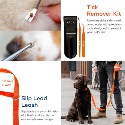 ARCA PET Cat & Dog First Aid Kit for Car - Pet Emergency Kit for Home Office Travel – Dog Camping Essentials with Digital Thermometer, Muzzle & Mini First Aid Pouch