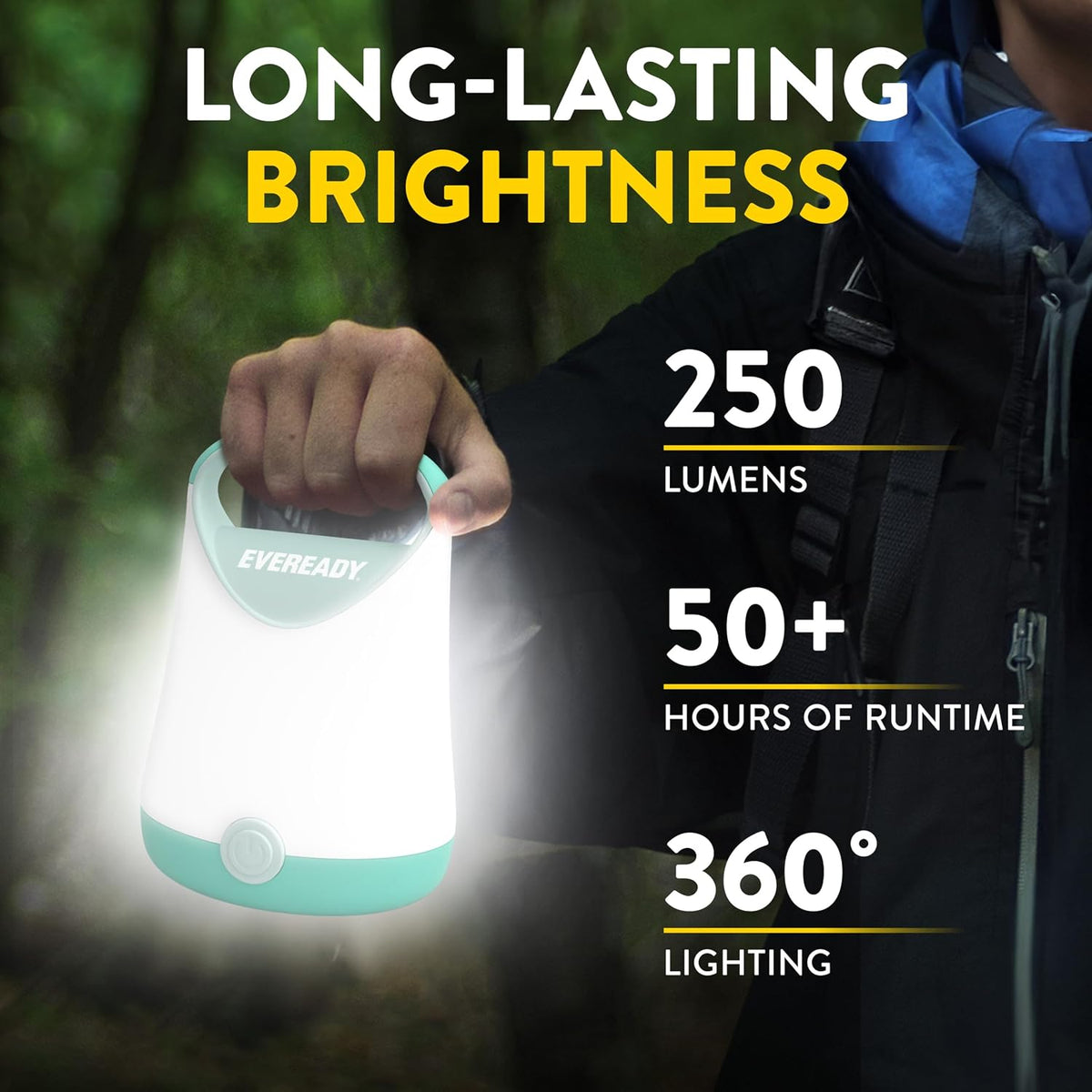 Eveready LED Camping Lantern X-250, 2-Pack, Water-Resistant, 100-Hour Runtime