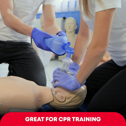 Adult & Infant CPR Mask Combo Kit, 2 Masks with One-Way Valves, Gloves & Prep Pads, Red