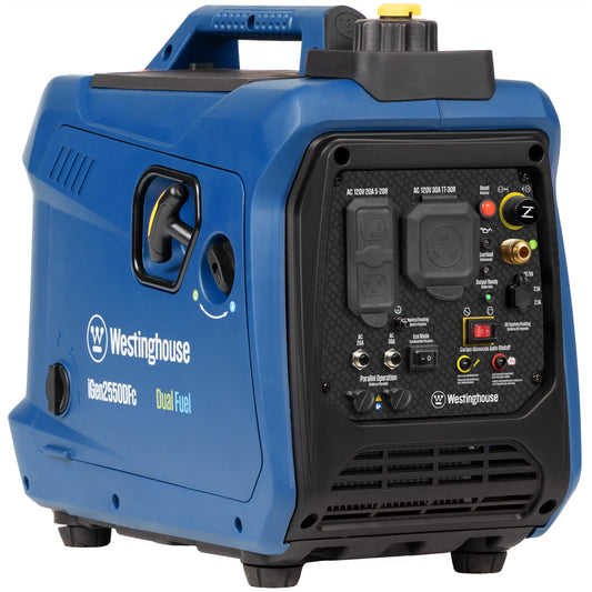 Westinghouse 2550 Peak Watt Super Quiet & Lightweight Portable Inverter Generator, RV Ready 30A Outlet, Gas Powered, Parallel Capable, Long Run Time,Blue