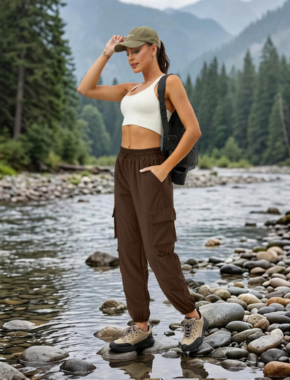 COPYLEAF Parachute Cargo Pants Women with 6 Pockets Quick Dry Hiking Pants
