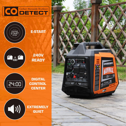 GENMAX Generator，EPA Compliant, Eco-Mode Feature, Ultra Lightweight for Backup Home Use & Camping