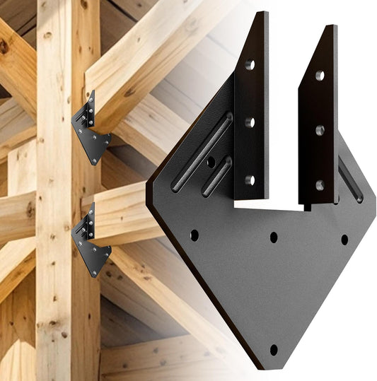10 PCS Heavy Duty Black Hurricane Ties for Rafters,13 Gauge Thickness 2.2mm