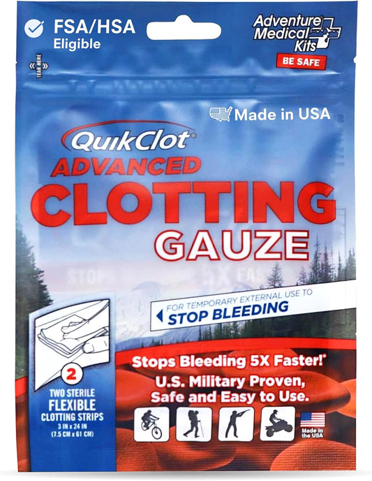 QuikClot Kaolin Clotting Gauze 2', 2 Pack