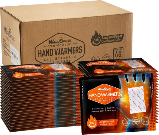 WarmSpark Air-Activated Disposable Hand Warmers, 10 or 40 Pairs