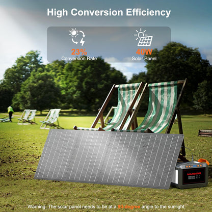 MARBERO Portable Power Station 88Wh Camping Lithium Battery Solar Generator Fast Charging with AC Outlet 120W Peak Power Bank(Solar Panel Optional) for Home Backup Outdoor Emergency RV Van Hunting