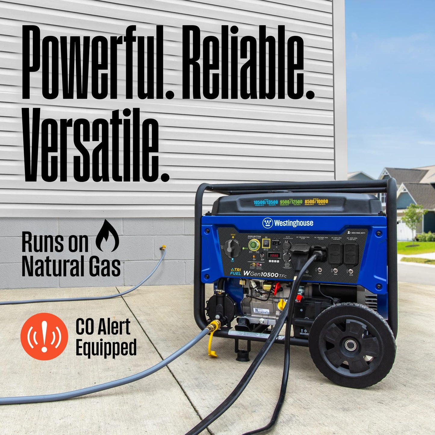 Westinghouse 13500 Peak Watt Dual Fuel Home Backup Portable Generator, Remote Electric Start, Transfer Switch Ready, Gas and Propane Powered