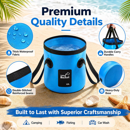 3 Gallon 4 Pack Collapsible Bucket, Foldable Water Bucket with Handles, Portable Camping Buckets for Fishing, Hiking, Cleaning, Outdoor & Travel Use (Multicolor)