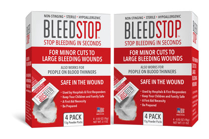 BleedStop First-Aid Powder, 4 × 15 g Pouches