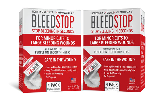BleedStop First-Aid Powder, 4 × 15 g Pouches