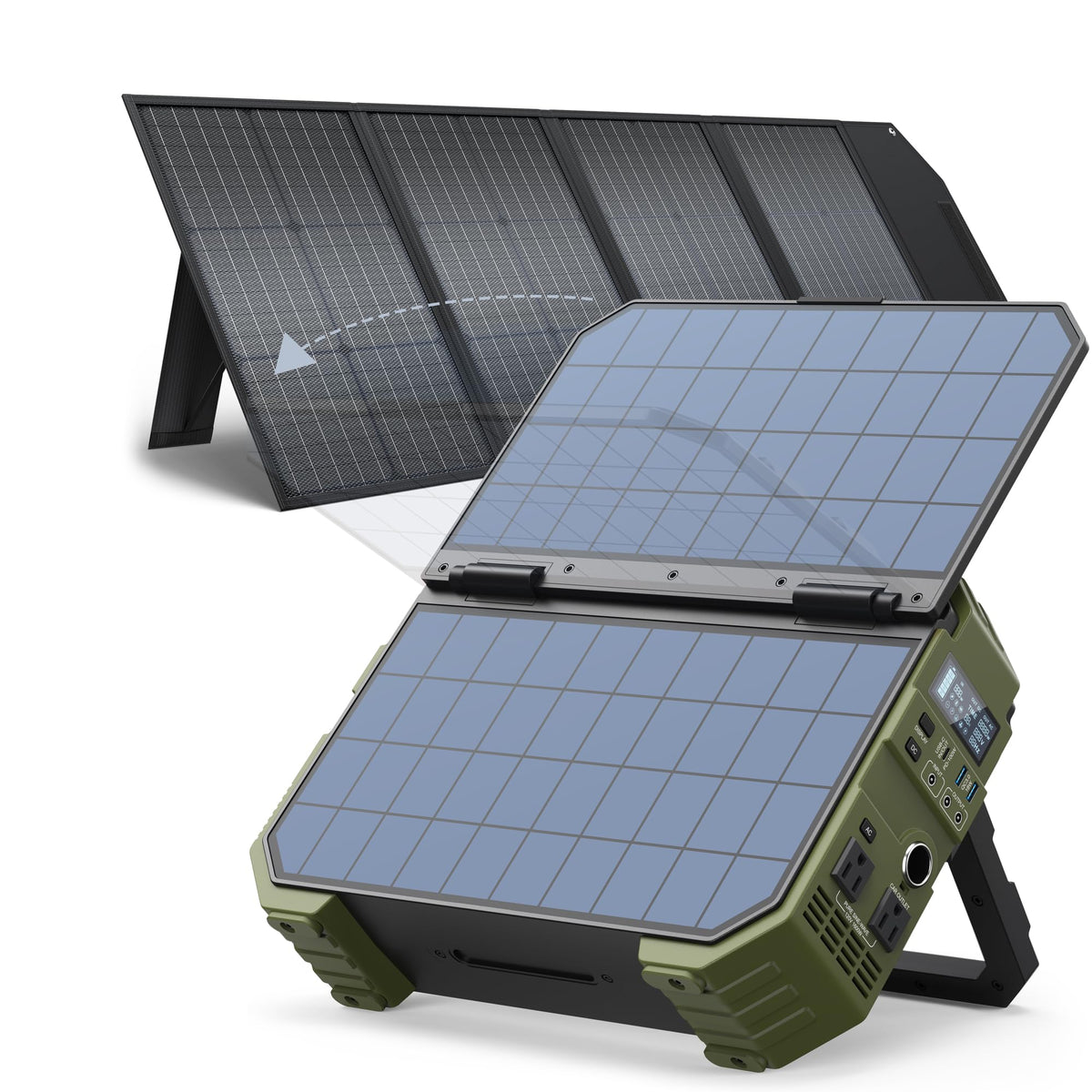 BLAVOR 1600W Solar Generator, 1024Wh Power Station with Built-In 40W Panel