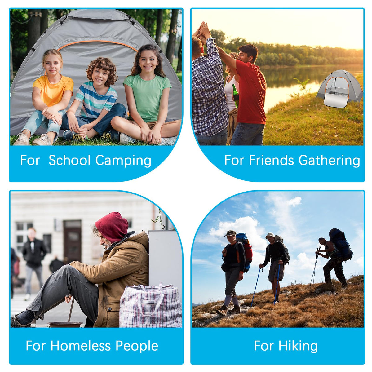 Bulk Pop-Up Camping Tents, 5, 10 or 15 Pack