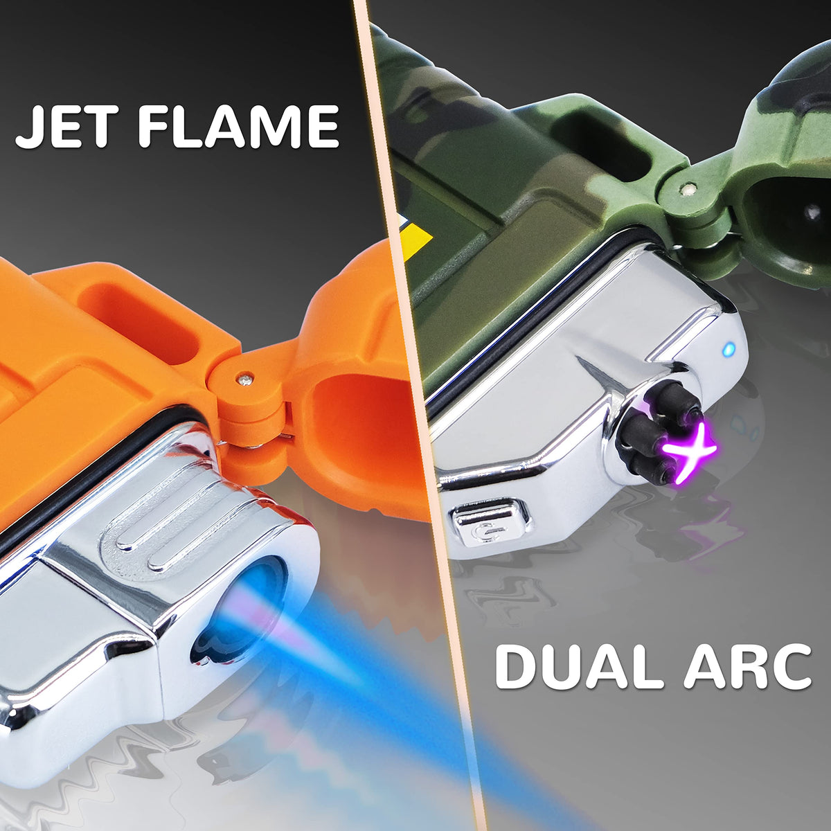 Laffizz Waterproof Outdoor Lighter, Dual Arc or Butane Torch